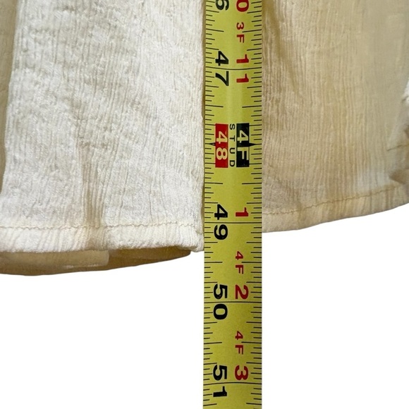 Mila Mae Sleeveless Tiered Midi Dress Size M Ivory V-Neck Button Details Belted - Picture 7 of 9